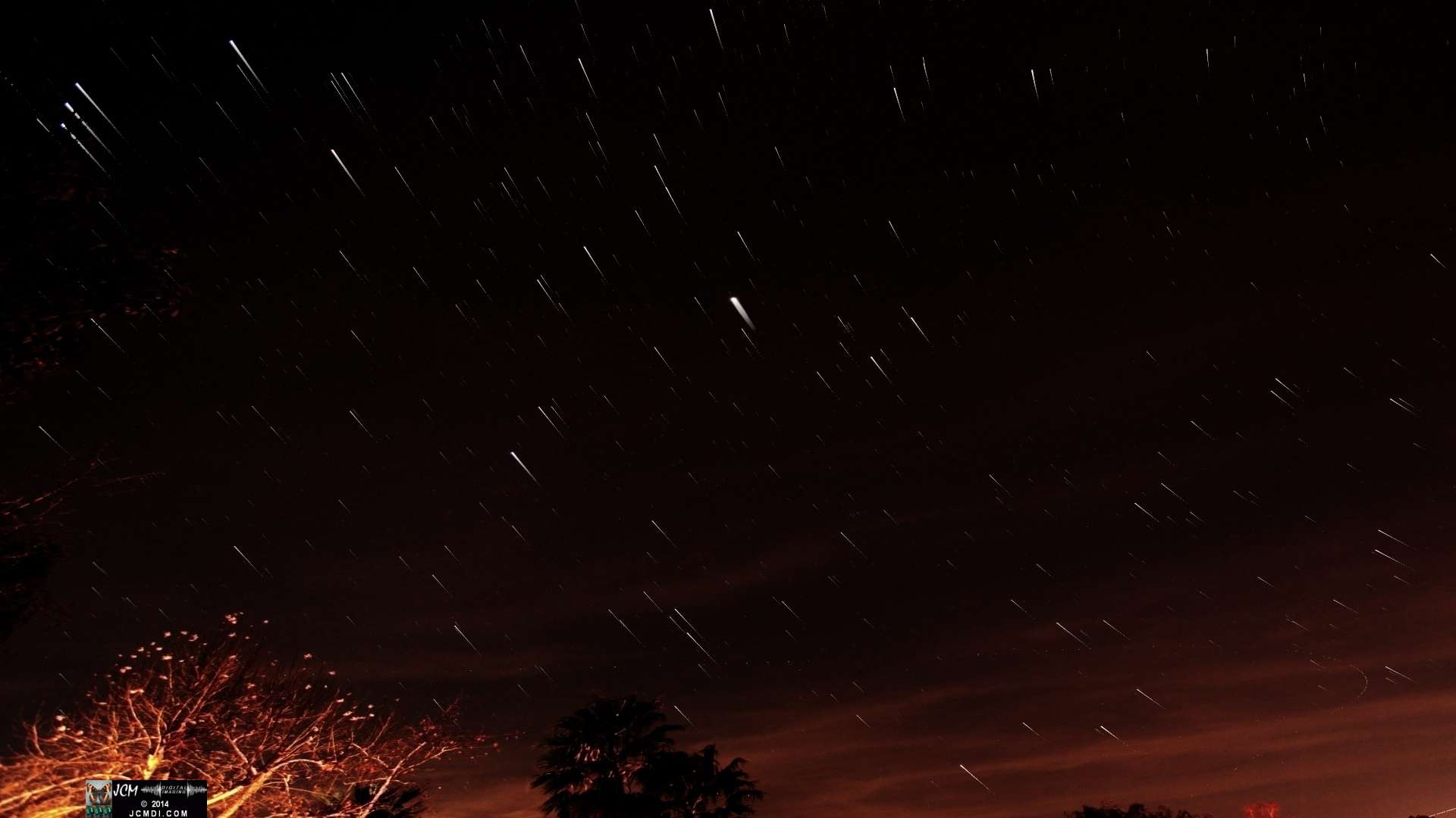 Composite star trail image from the beautiful JCMDI starspin video V13829d